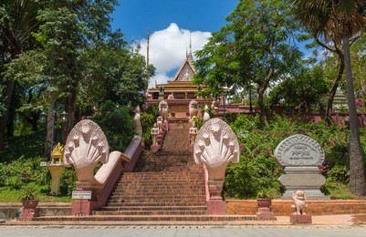 wat phnom temple in phnom penh, cambodia