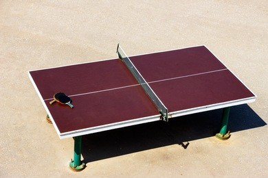 rackets for table tennis, ping-pong are on the table