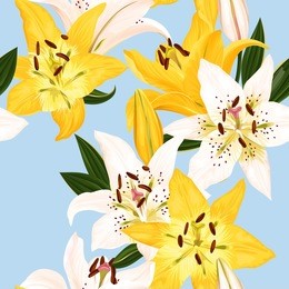 seamless pattern with lilies