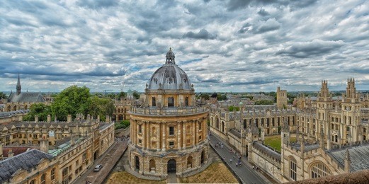 radcliffe camera as seen from the steeple of st. mary's church in oxford
