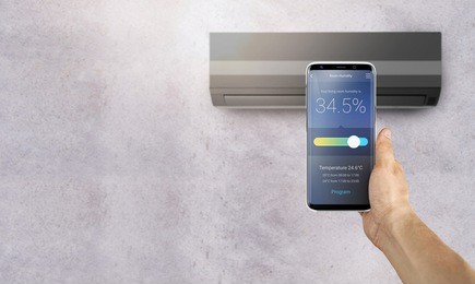 air conditioner remote control via smartphone application