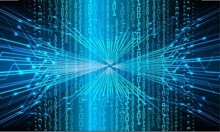 future technology, blue cyber security concept background, abstract hi speed digital internet.motion move blur. pixel. vector