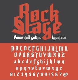 fresh new powerfull gothic typeface - rock stage. vector alphabet