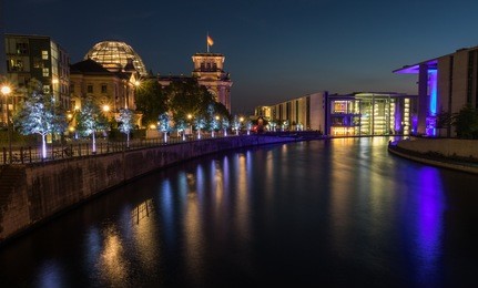 berlin government district at night 