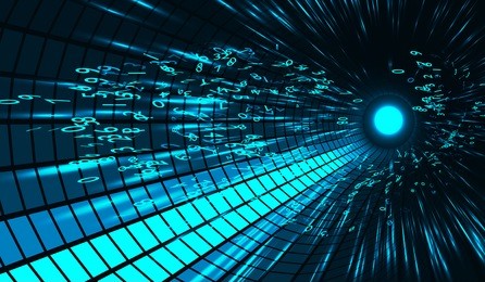 raster version. fractal realms series. creative arrangement of fractal elements, grids and symbols to act as complimentary graphic for subject of education, science and technology