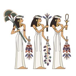 stylized ancient culture background.murals with ancient egypt scene