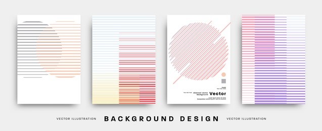 minimal covers templates set. futuristic memphis style patterns and elements for posters, placards, banners, flyers or brochures designs. vector illustrations.