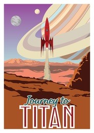 vector retro stylized space propaganda poster 