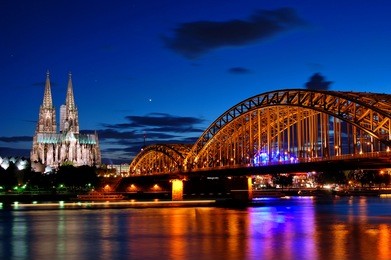 cathedral and hohenzollern bridge -  cologne/köln, germany