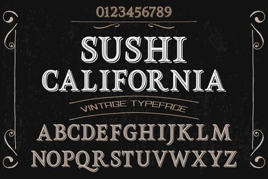font script typeface vector california sushi