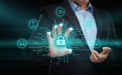 data protection cyber security privacy business internet technology concept.