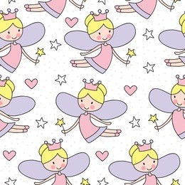 seamless fairy pattern vector illustration