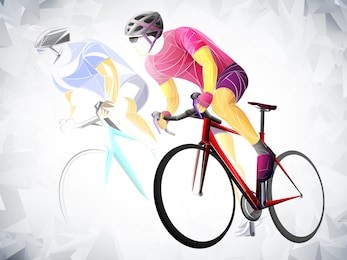 cycling sport, cyclist red vector
