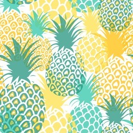 pineapples seamless pattern. tropical background. vector illustration. all over print.
