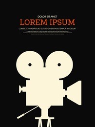 movie and film modern retro vintage poster background. graphic design element template can be used of backdrop, brochure, leaflet, vector illustration