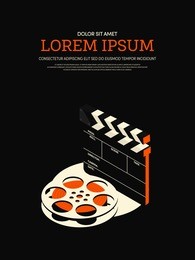 movie and film modern retro vintage poster background. graphic design element template can be used of backdrop, brochure, leaflet, vector illustration