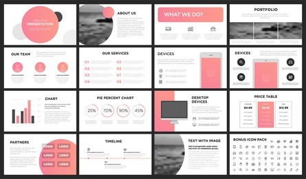modern pink and yellow gradient presentation template. you can use it presentation, flyer and leaflet, corporate report, marketing, pitch, annual report, catalog.