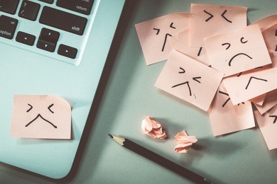 unhappy employee or demotivated at working place.