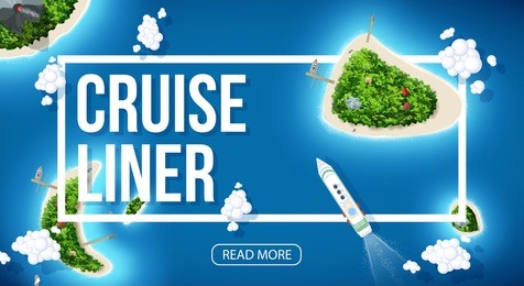 tropical island top view sea blue ocean bon voyage place for text