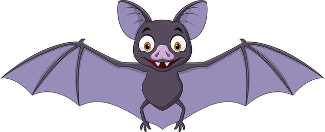 cartoon bat isolated on white background