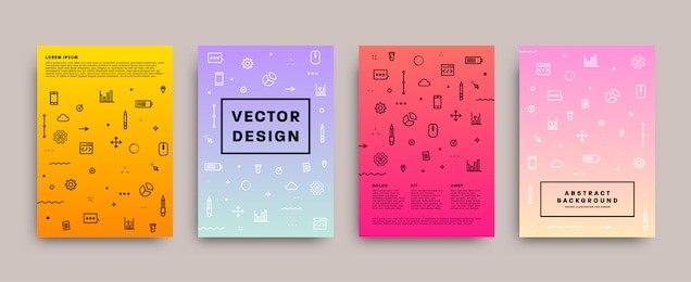 placard templates | trendy 80s memphis geometric design