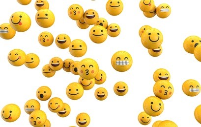 emoji emoticon character background collection. 3d rendering