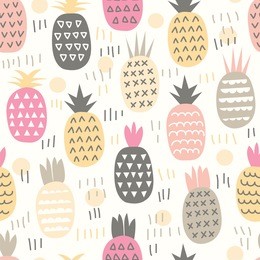 
different abstract pineapples.