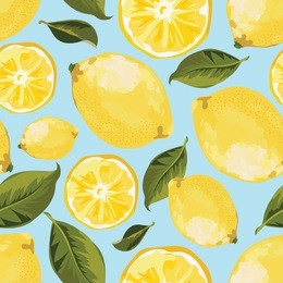 seamless yellow lemon pattern