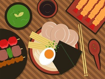 japanese food vector illustration.