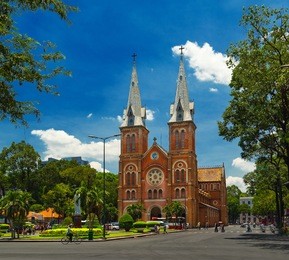  ho chi minh city, vietnam. famous notre dame cathedral