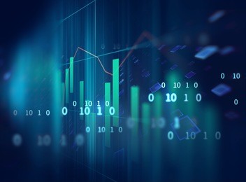 financial graph on technology abstract background represent financial crisis,financial meltdown