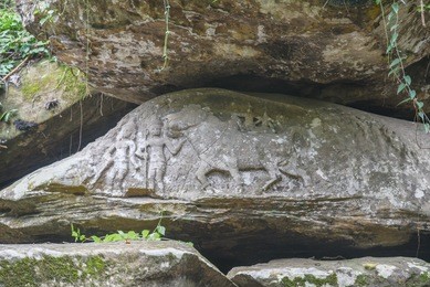 kbal spean the mystery waterfall on kulen mountains range of the ancient khmer empire in siem reap province of cambodia