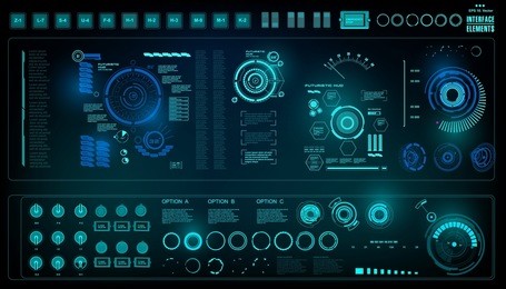 futuristic virtual graphic touch user interface, hud