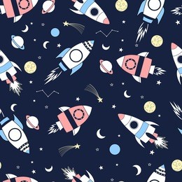 spaceship  pattern illustration vector.
