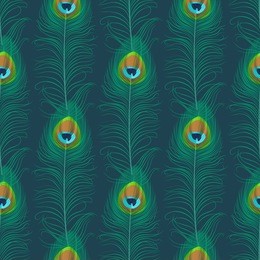 peacock feather seamless pattern. exotic ornament background