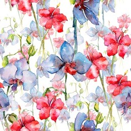 wildflower orchid flower pattern in a watercolor style. full name of the plant: orchid. aquarelle wild flower for background, texture, wrapper pattern, frame or border.