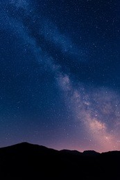 milky way over mountains of corse, france