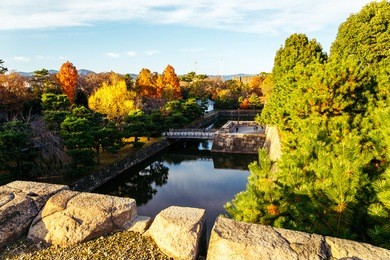nijo castle, japanese old traditional architecture in kyoto, japan