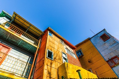 traditional colorful houses on caminito street in la boca neighborhood, buenos aires