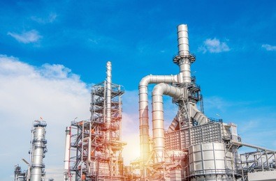 industrial zone,the equipment of oil refining,close-up of industrial pipelines of an oil-refinery plant,detail of oil pipeline with valves in large oil refinery.