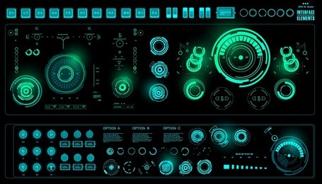 futuristic virtual graphic touch user interface, hud