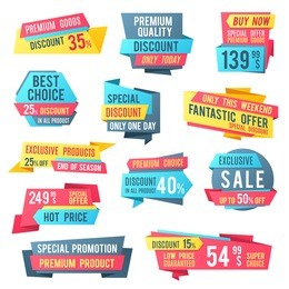 sale banners and price tag labels, selling card and discount sticker. best offer advertising graphics vector templates. illustration of retail sticker and banner