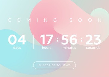 vector illustration of countdown timer. digital clock design on pastel abstract fluid background. futuristic counter for website, interface, wallpaper, application, game.
