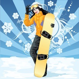 female snowboarder
