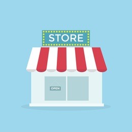 shop icon. flat design. vector