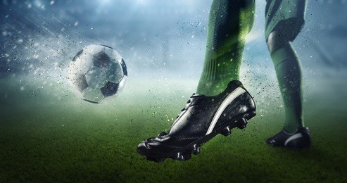 soccer goal moment. mixed media