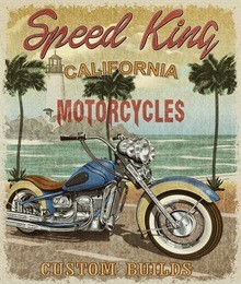 vintage california motorcycle poster.