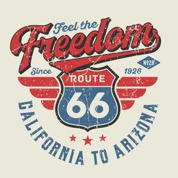 feel the freedom, route 66 - tee design for print