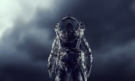 space suit design. mixed media