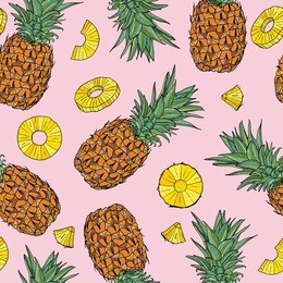 pineapple seamless pattern. vector illustration.